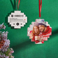 Christmas Ornament Custom Spotify Code Round Photo Block Personalized Building Brick Christmas Gifts