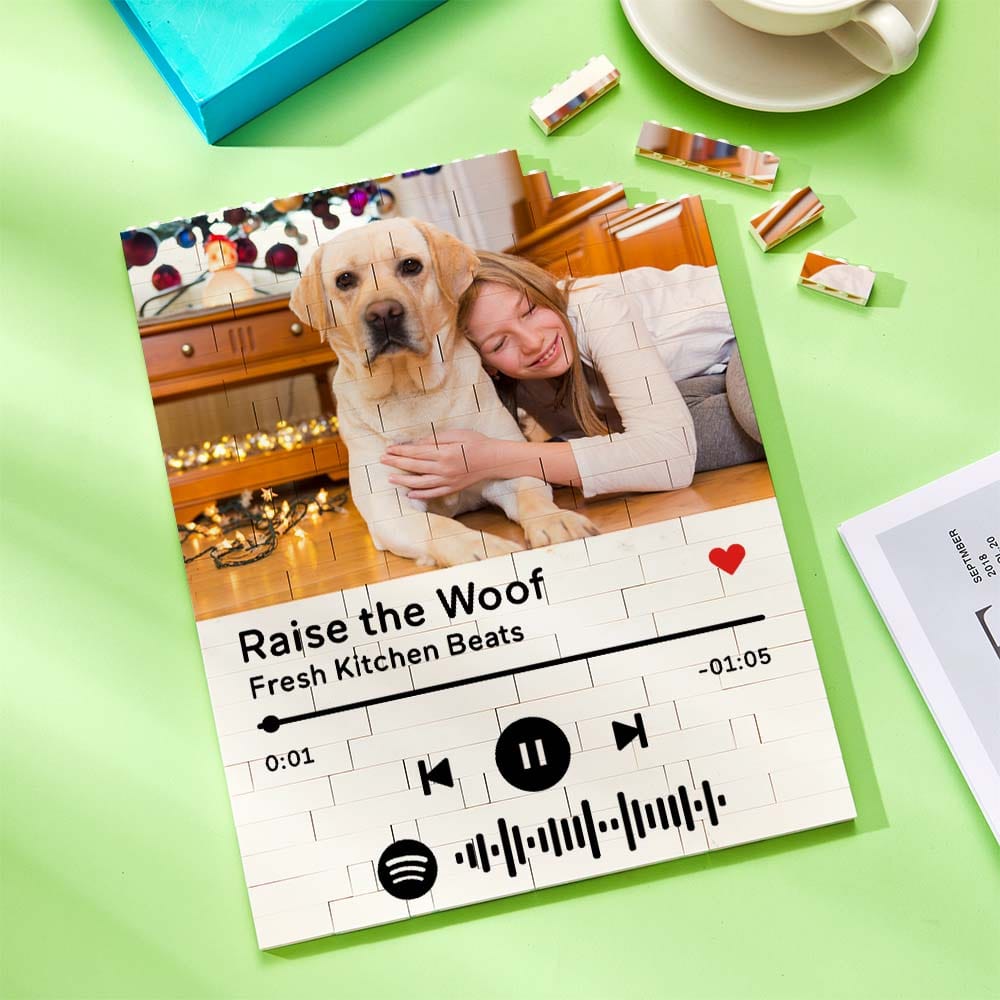 Personalised Photo Building Block Custom Spotify Code Gifts for Him