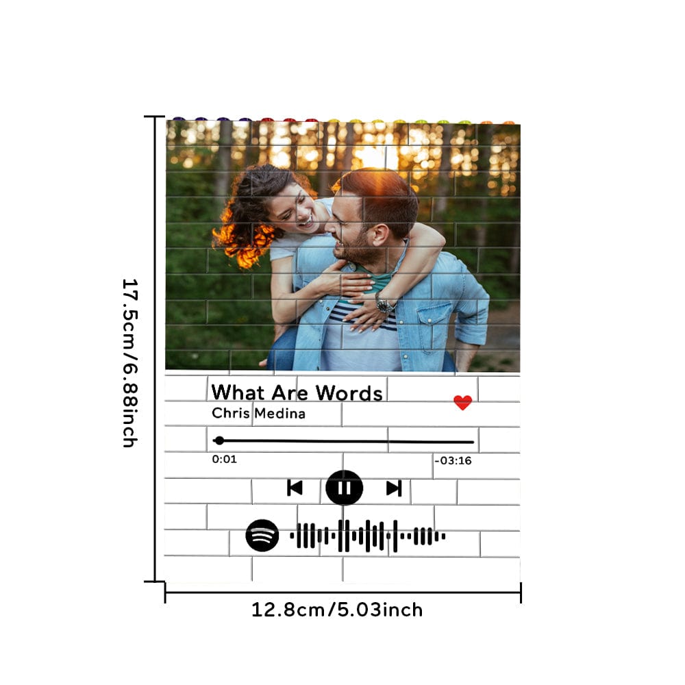 Personalised Colors Building Brick With Spotify Code Custom Photo Block Brick Puzzles Gifts For Couple