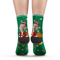 Custom Face Socks Funny Christmas Santa Claus