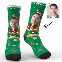 Custom Face Socks Funny Christmas Santa Claus