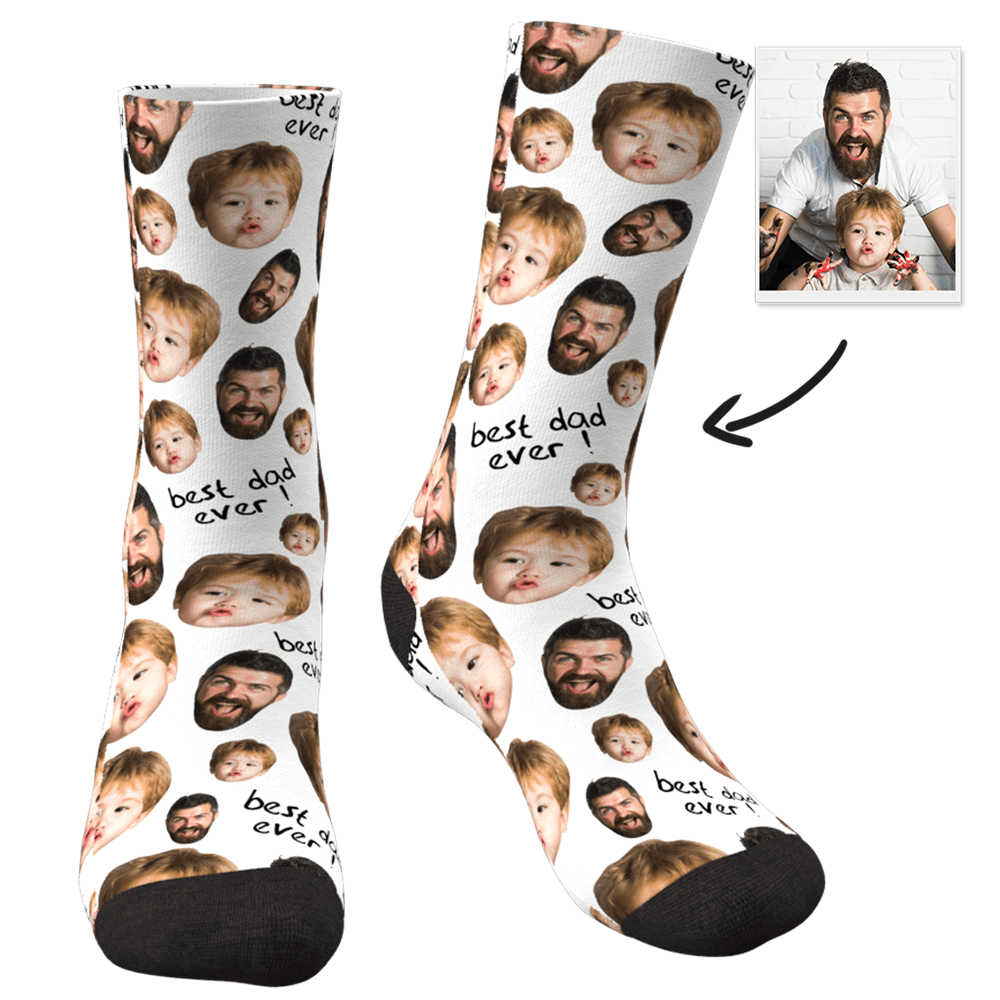 Custom Face Socks To The Best Dad 3D Preview