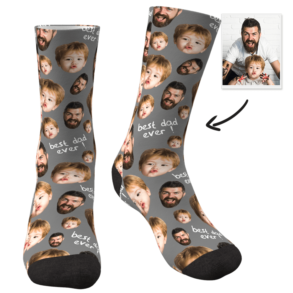 Custom Face Socks To The Best Dad 3D Preview