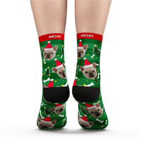 Custom Face Happy Socks Christmas Dog With Personalised Name