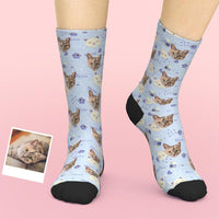 Gift for Cat Lover, Custom Cat Socks, Personalised Pet Photo Socks