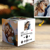 Magic Photo Cube with Spotify Code Picture Cube Valentines Day Gifts