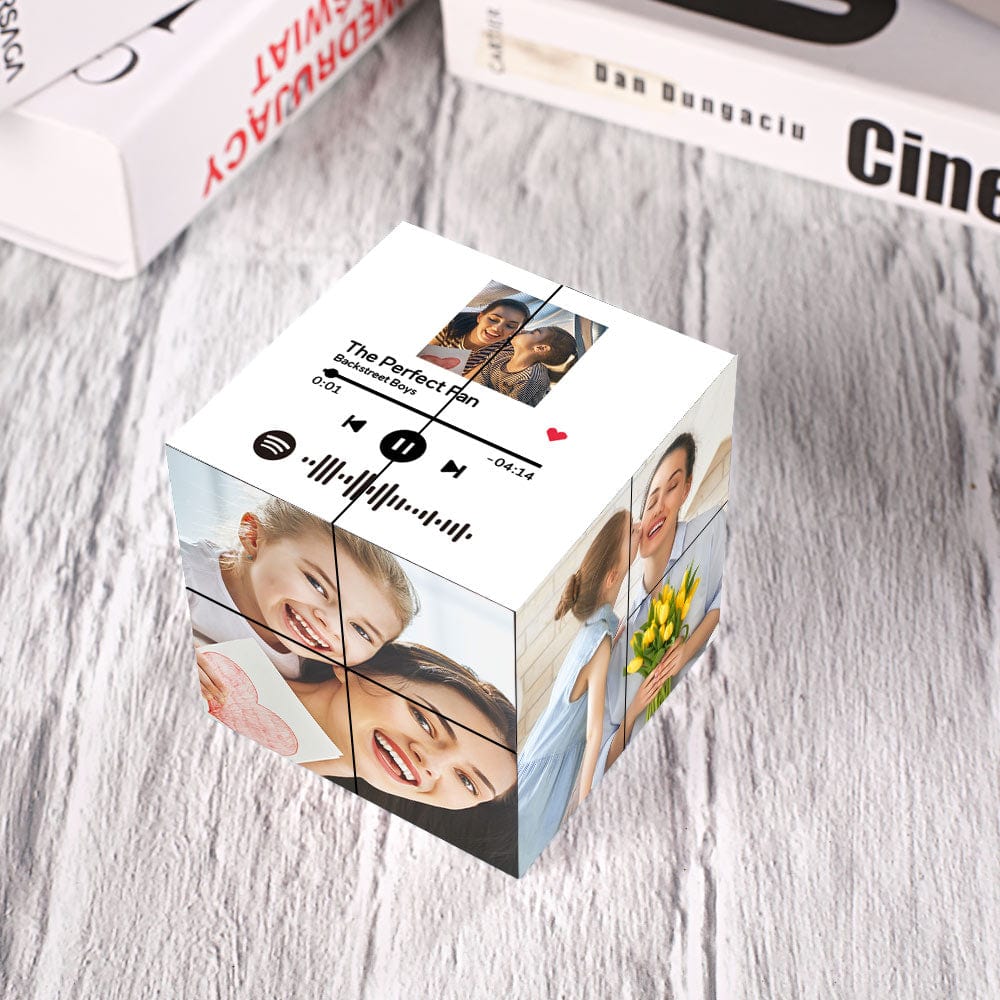 Custom Photo Cube Magic Photo Cube with Spotify Code Gift For Mother