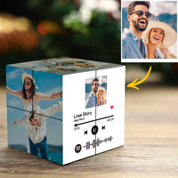 Personalized Photo Cube with Spotify Code Magic Photo Cube Gift For Couple