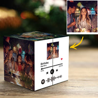 GiftLab Birthday Gift Custom Magic Photo Cube with Spotify Code Gift For Friends