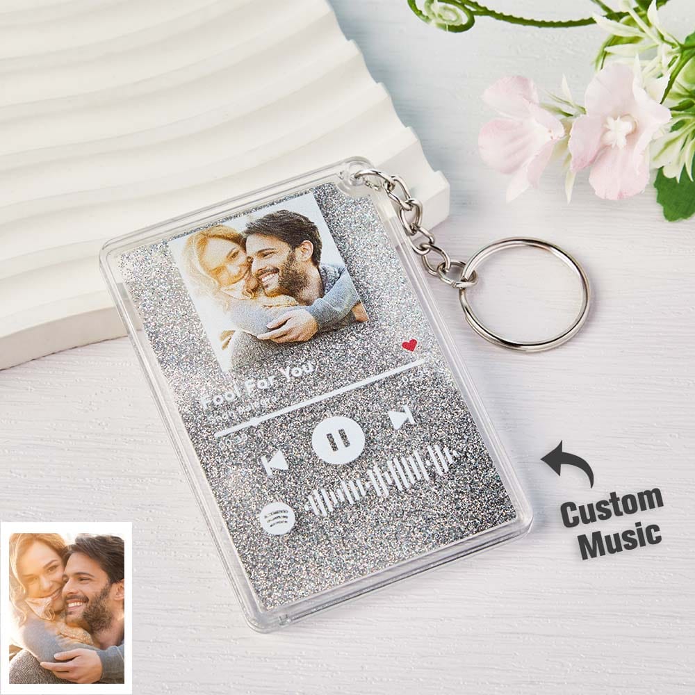 Scannable Spotify Code Quicksand Plaque Keychain Lamp Music and Photo Acrylic Gifts for Her