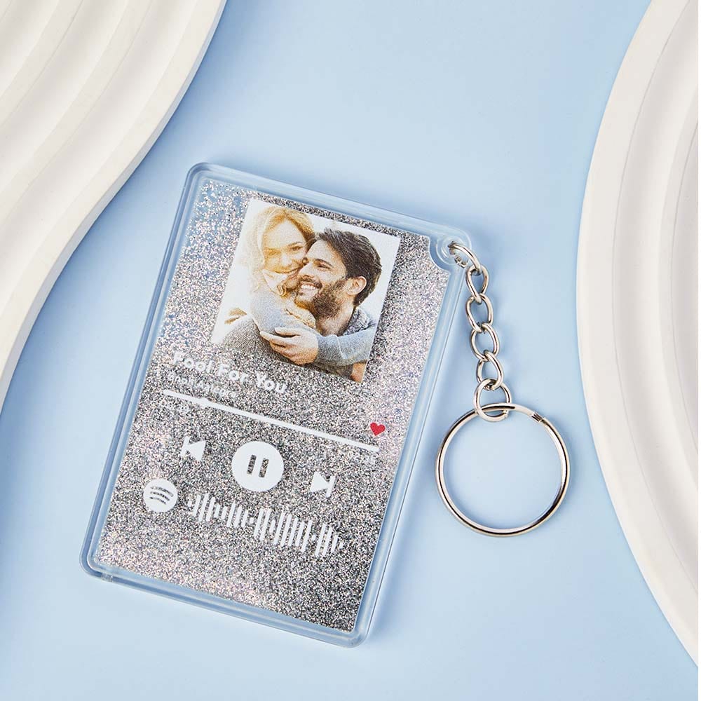 Scannable Spotify Code Quicksand Plaque Keychain Lamp Music and Photo Acrylic Gifts for Her