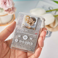 Scannable Spotify Code Quicksand Plaque Keychain Lamp Music and Photo Acrylic Gifts for Her