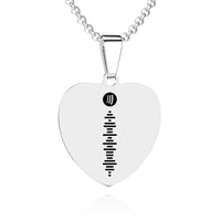 Spotify Necklace Personalized Engrave Photo Necklace Music Code Heart Necklace