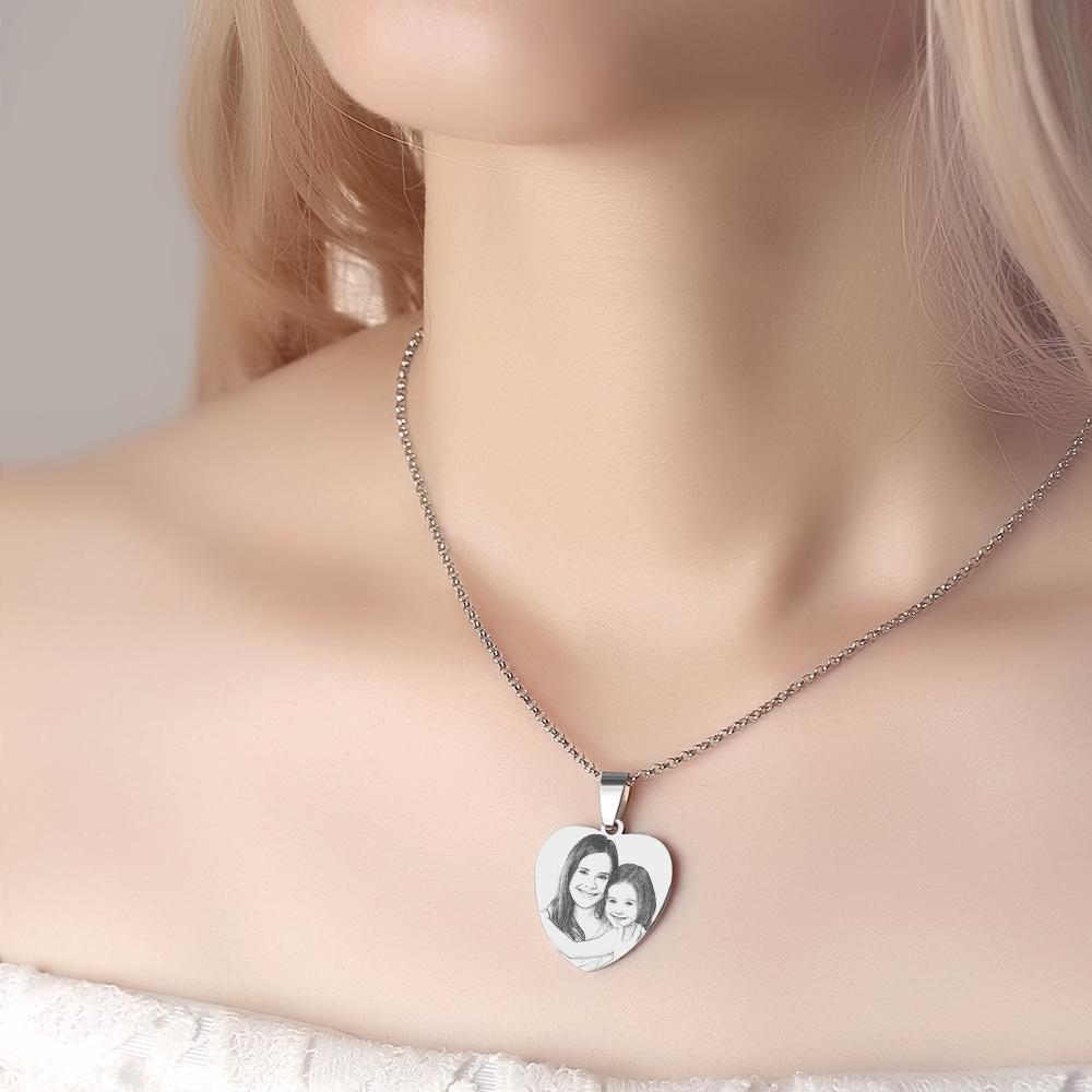 Spotify Necklace Personalized Engrave Photo Necklace Music Code Heart Necklace