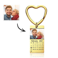 Custom Photo Calendar Spotify Keychain Personalized Stainless Steel Keychain Gift for Lover