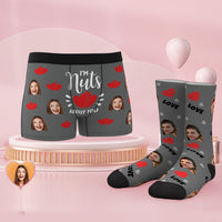 Custom Face Boxer Shorts And Socks Set I'm Nuts About You