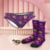 Custom Face Panties And Socks Set - Love