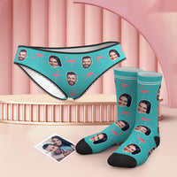 Custom Face Panties And Socks Set - Flamingo