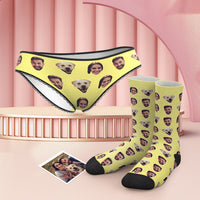 Custom Face Panties And Socks Set - Family