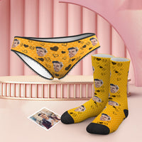 Custom Face Panties And Socks Set - I Love You