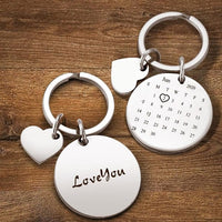 Custom Photo Calendar Spotify Keychain Personalized Stainless Steel Keychain Gift for Lover