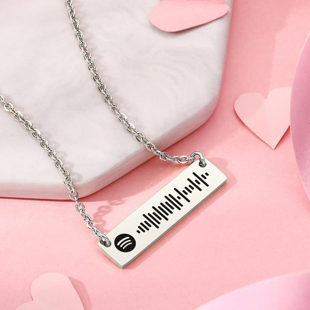 Spotify Necklace Personalized Bar Necklace Music Code Necklace Valentine's Day Gift