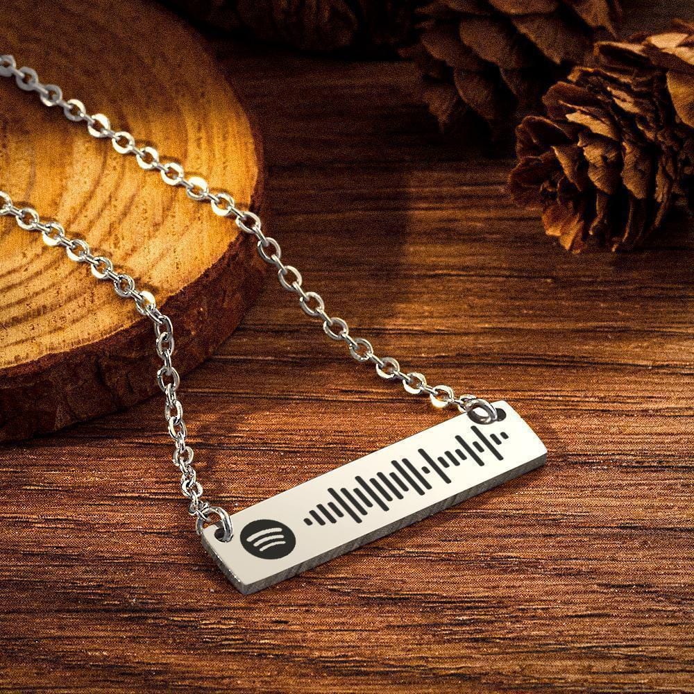 Spotify Necklace Personalized Bar Necklace Music Code Necklace Valentine's Day Gift