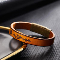 Custom Engraved Spotify Code Bracelet Personalized Song Leather Bracelet with Strong Magnetic Clasp