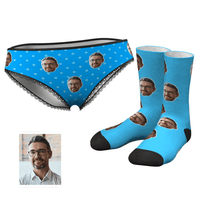 Custom Colorful Face Panties And Socks Set