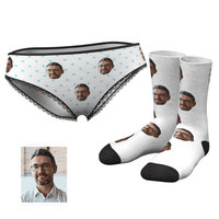 Custom Colorful Face Panties And Socks Set