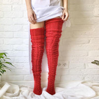 Knitted Over The Knee Socks Women Winter Leg Warmers Over Knee Thick Leg Warmers