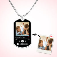 Personalized Gifts for Mother Spotify Necklace Stainless Steel Photo Necklace