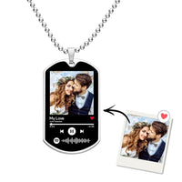 Spotify Necklace Personalized Music Spotify Code Stainless Steel Couple Photo Necklace