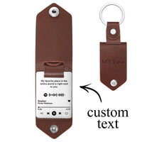 Spotify Song Keychain Engraved Keychains Leather Gifts for Him