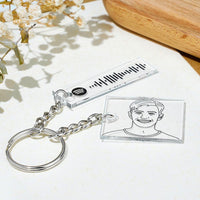 Personalized Photo Keychain Custom Scannable Spotify Code Keychain Memorial Song Gift