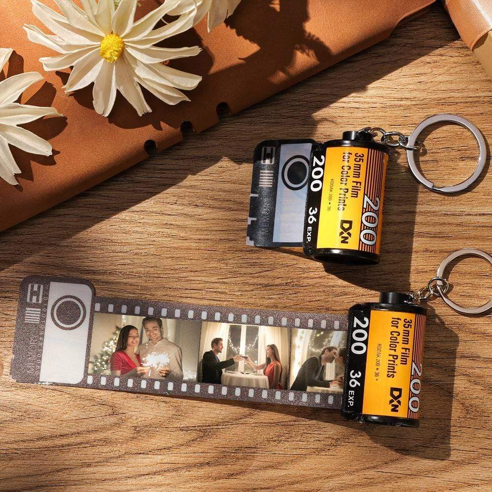 Custom Spotify Scan Keychain Gifts for Couples Multiphoto Yellow