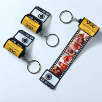 Custom Spotify Scan Keychain Gifts for Couples Multiphoto Yellow