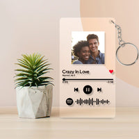 Custom Music Plaque Keychain Spotify Keychain Custom Valentine's Day Gifts