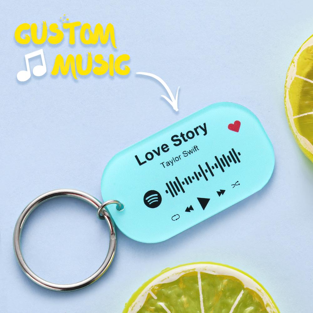 Custom Music Keychain Spotify Keychain Gifts for Her Colorful