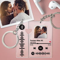 Spotify Song Keychain Photo Keychain Gifts for Couple Heart Valentines Day Gift