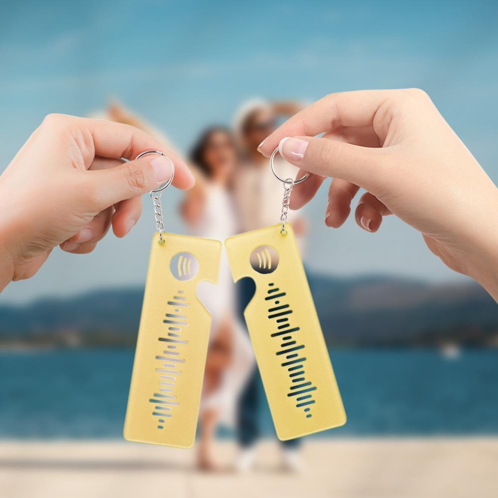 Spotify Song Keychain Colorful Keychain Gifts for Couple Heart 2 Pieces Valentines Day Gift