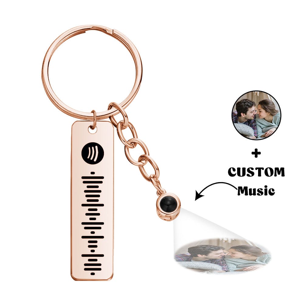 Custom Projection Spotify Code Keychain Metal Keychain Funny Keychain Gift for Her