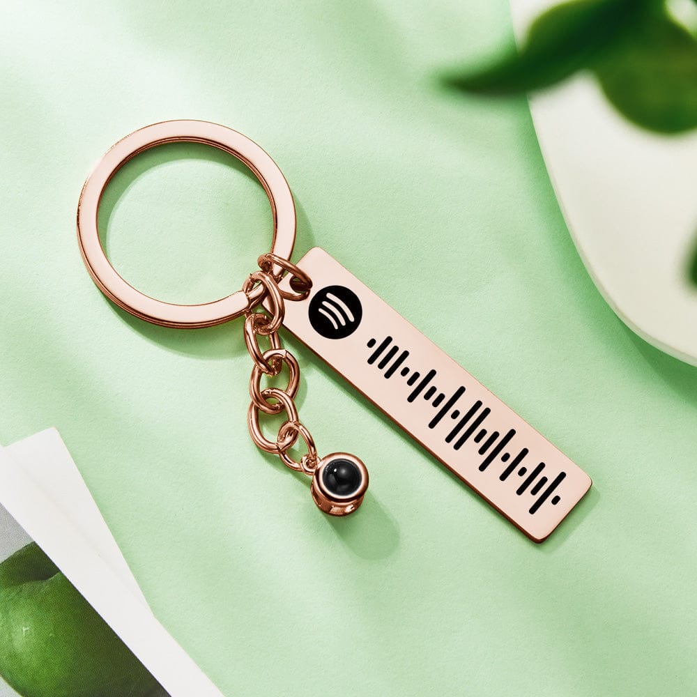 Custom Projection Spotify Code Keychain Metal Keychain Funny Keychain Gift for Her