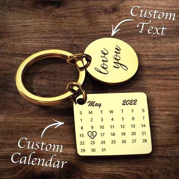 Custom Photo Calendar Spotify Keychain Personalized Stainless Steel Keychain Gift for Lover