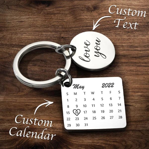 Custom Photo Calendar Spotify Keychain Personalized Stainless Steel Keychain Gift for Lover