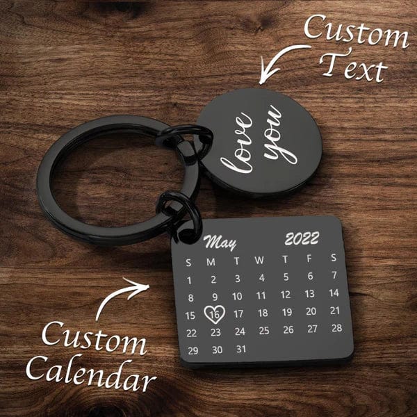 Custom Photo Calendar Spotify Keychain Personalized Stainless Steel Keychain Gift for Lover