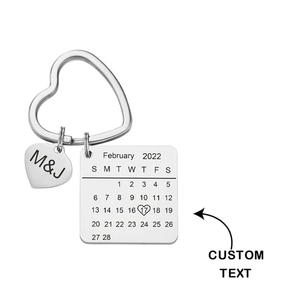 Custom Photo Calendar Spotify Keychain Personalized Stainless Steel Keychain Gift for Lover