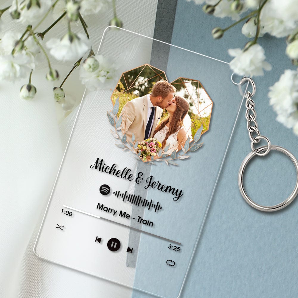 Wedding Gift Custom Spotify Code Plaque Spotify Keychain and Night Light Gift For Couple