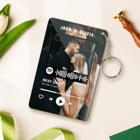 Custom Photo Spotify Plaque Music Keychain Long Distance Relationship Gifts For Couple