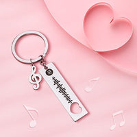 Custom Music Keychain Spotify Gifts for Couple Music Note Gold Billie Eilish Songs Gifts